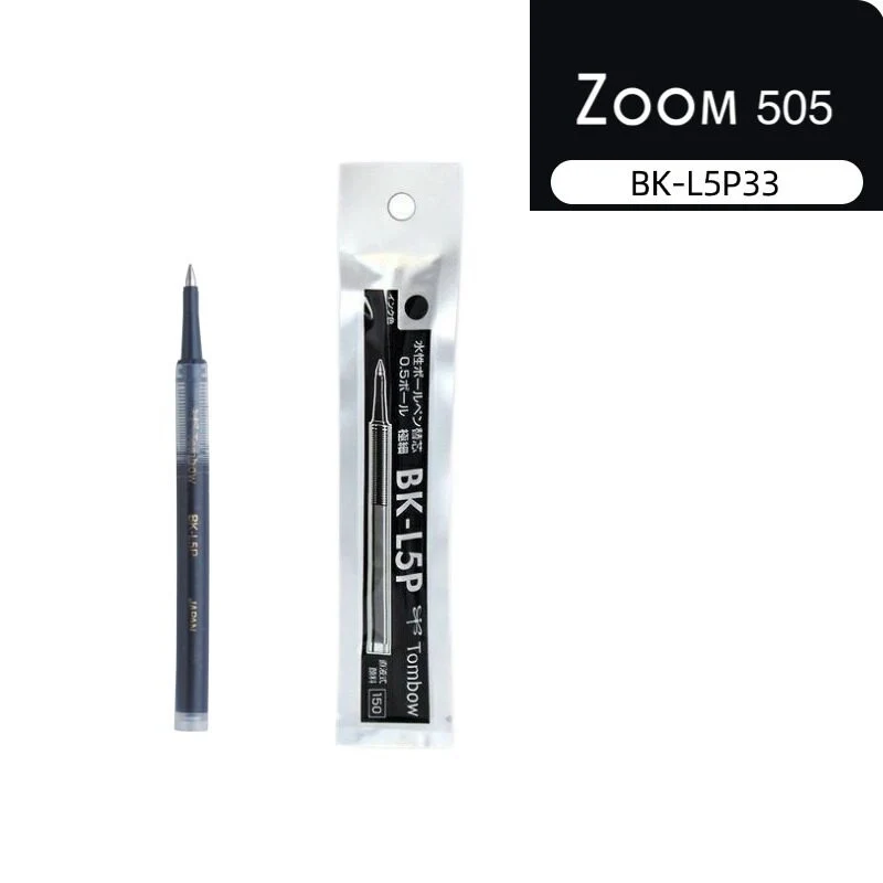 TOMBOW ZOOM 505 Pen Refill, 0.5 mm | BK-L5P | Black or Red Ink