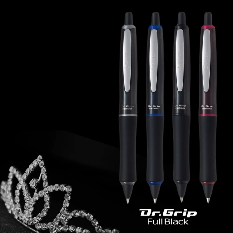PILOT Dr. Grip FullBlack Hybrid Ink Ballpoint Pen, 0.7 mm Black | BDGFB-80F