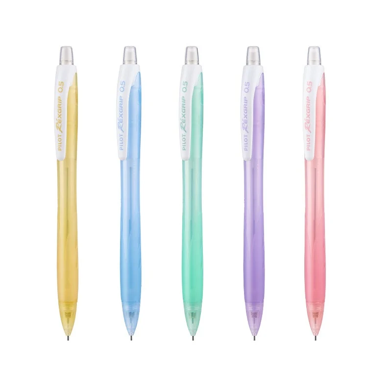 Pilot Rexgrip HRG-10R 0.5 mm Mechanical Pencils, 5-Colour Set